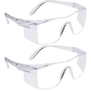 Safety Clear Transparent white side covered white Goggles for Eye Protection – Cataract UV,Scratch Resistant,Laser Surgery, Lab, Construction, For Multipurpose Use, Driving, Dust-Proof, Wind-Proof – Includes Pouch and Cleaning Cloth(pack of 2)