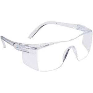 Safety Clear Transparent white side covered white Goggles for Eye Protection – Cataract UV,Scratch Resistant,Laser Surgery, Lab, Construction, For Multipurpose Use, Driving, Dust-Proof, Wind-Proof – Includes Pouch and Cleaning Cloth