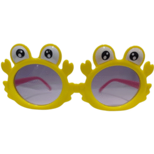 Crab Eye Kids Sunglasses – Stylish Summer Eyewear for Boys & Girls, Toddler Goggles with Funny Cartoon Design (Yellow, Small Crab)