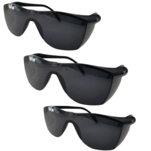 Safety Black Dark Goggles for Eye Protection – Cataract UV,Scratch Resistant,Laser Surgery, Lab, Construction, Welding, Driving, Dust-Proof, Wind-Proof – Includes Pouch and Cleaning Cloth(pack of 3)