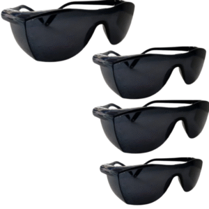 Safety Black Dark Goggles for Eye Protection – Cataract UV,Scratch Resistant,Laser Surgery, Lab, Construction, Welding, Driving, Dust-Proof, Wind-Proof – Includes Pouch and Cleaning Cloth