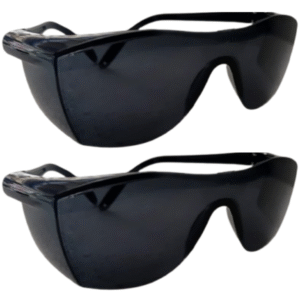 Safety Black Dark Goggles for Eye Protection – Cataract UV,Scratch Resistant,Laser Surgery, Lab, Construction, Welding, Driving, Dust-Proof, Wind-Proof – Includes Pouch and Cleaning Cloth(pack of 2)