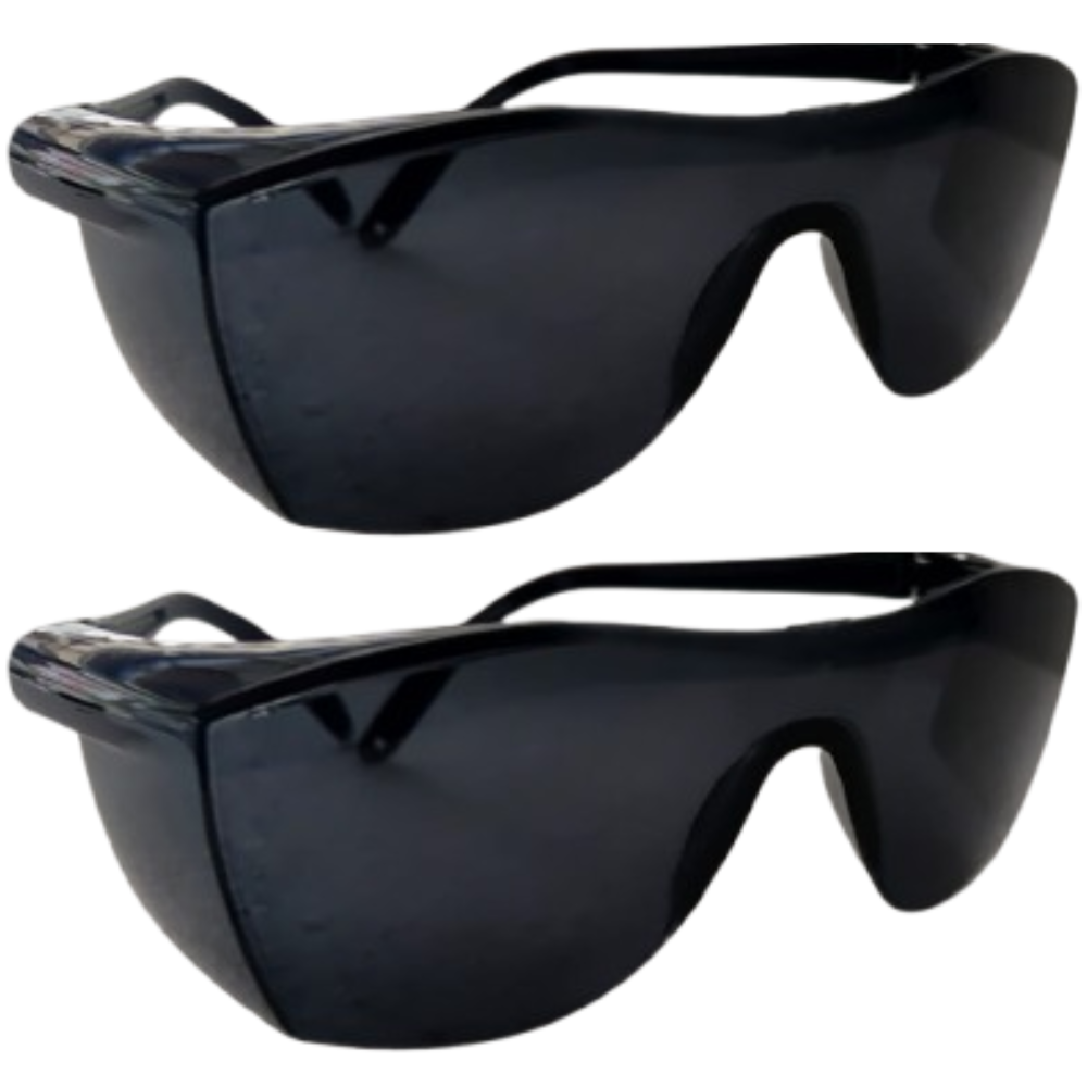 Safety Black Dark Goggles for Eye Protection – Cataract UV,Scratch Resistant,Laser Surgery, Lab, Construction, Welding, Driving, Dust-Proof, Wind-Proof – Includes Pouch and Cleaning Cloth(pack of 2)