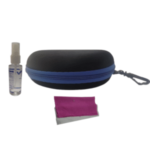. Sunglasses Case for Men & Women | Eyeglass Protective Case with 30ml Lens Cleaner Spray & Microfiber Cleaning Cloth | Portable Spectacle Storage Box | Black ( ZIP Random colours)| 1 Case + 1 Cloth + 1 Lens Cleaner