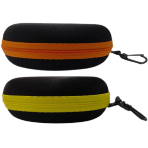 Hard Zipper Sunglasses Case for Men & Women | Combo of 2 Eyeglass Cases with Hanging Hook | Protective Eyewear Cover for Sunglasses, Spectacles, Reading Glasses & Goggles | Black
